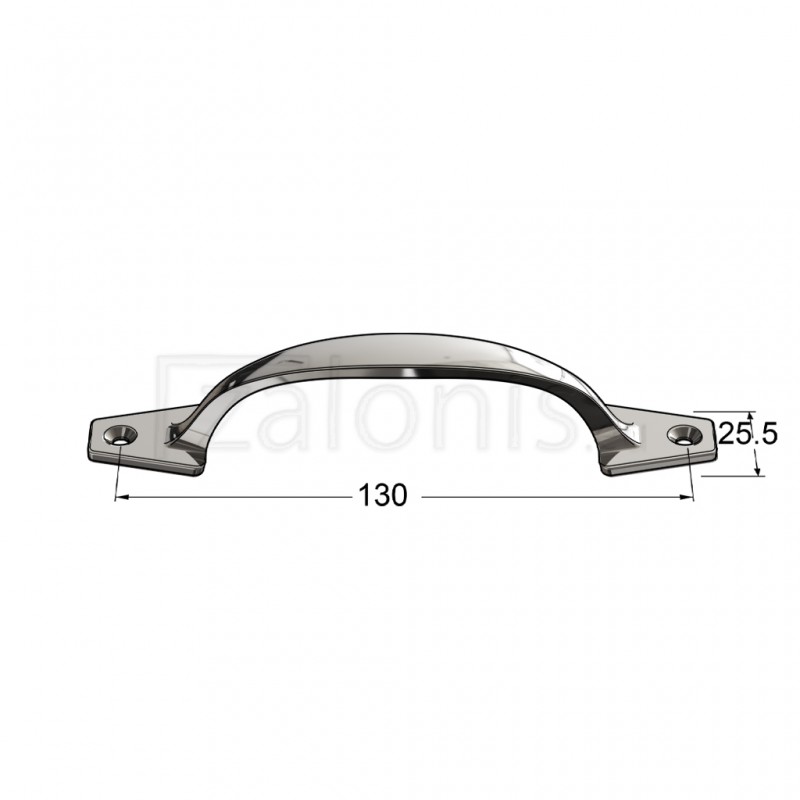 HANDLE WITH EXTERNAL SCREWS 130 / CHROME